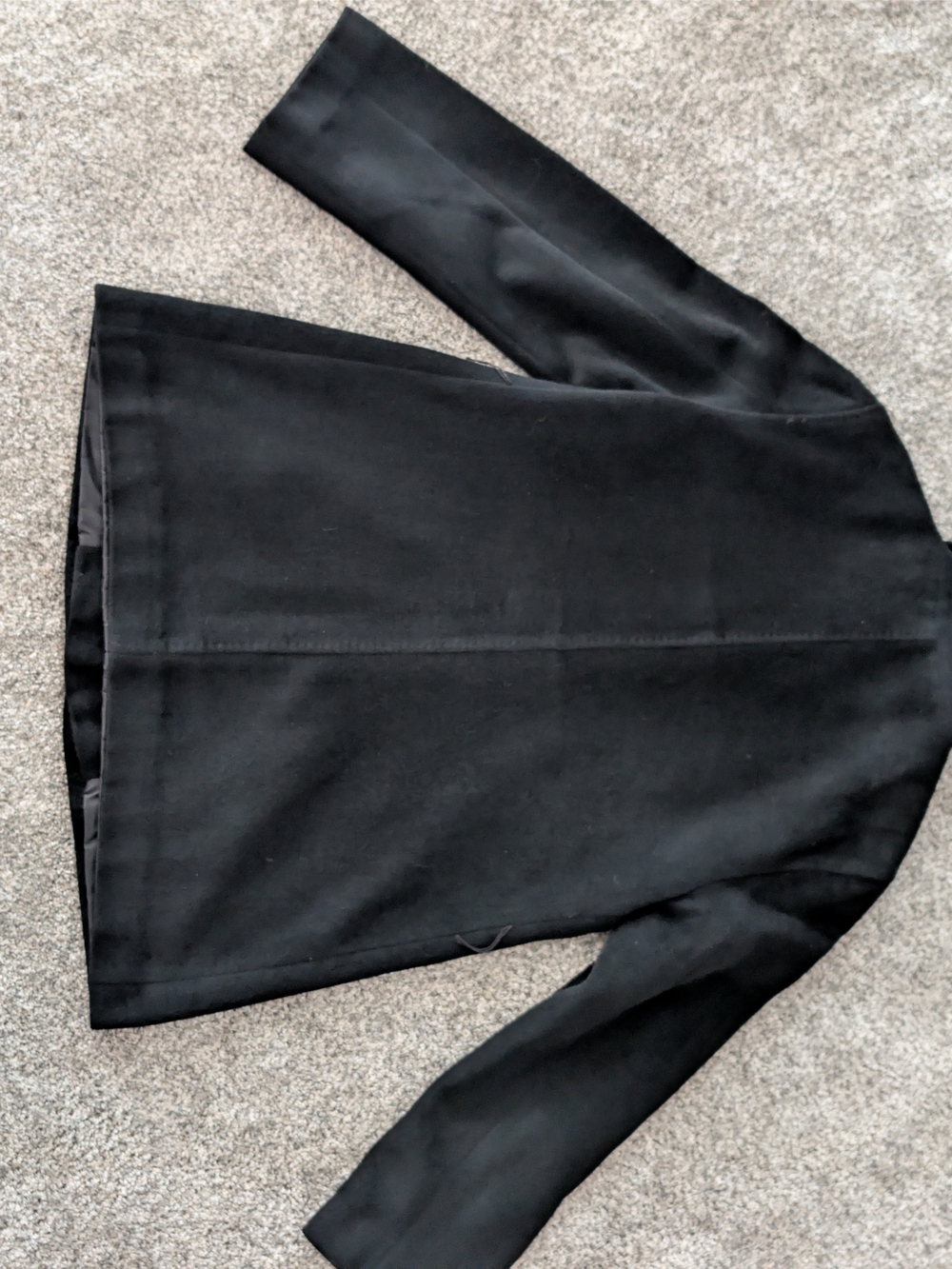 Calvin Klein Vintage 65% Angora Wool Car Coat Black Minimalist Jacket Sz 10 - Picture 5 of 10